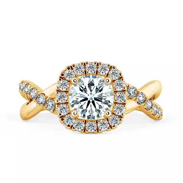 Twiss Halo Cushion Engagement Ring with Eternity Band NCH2405 2